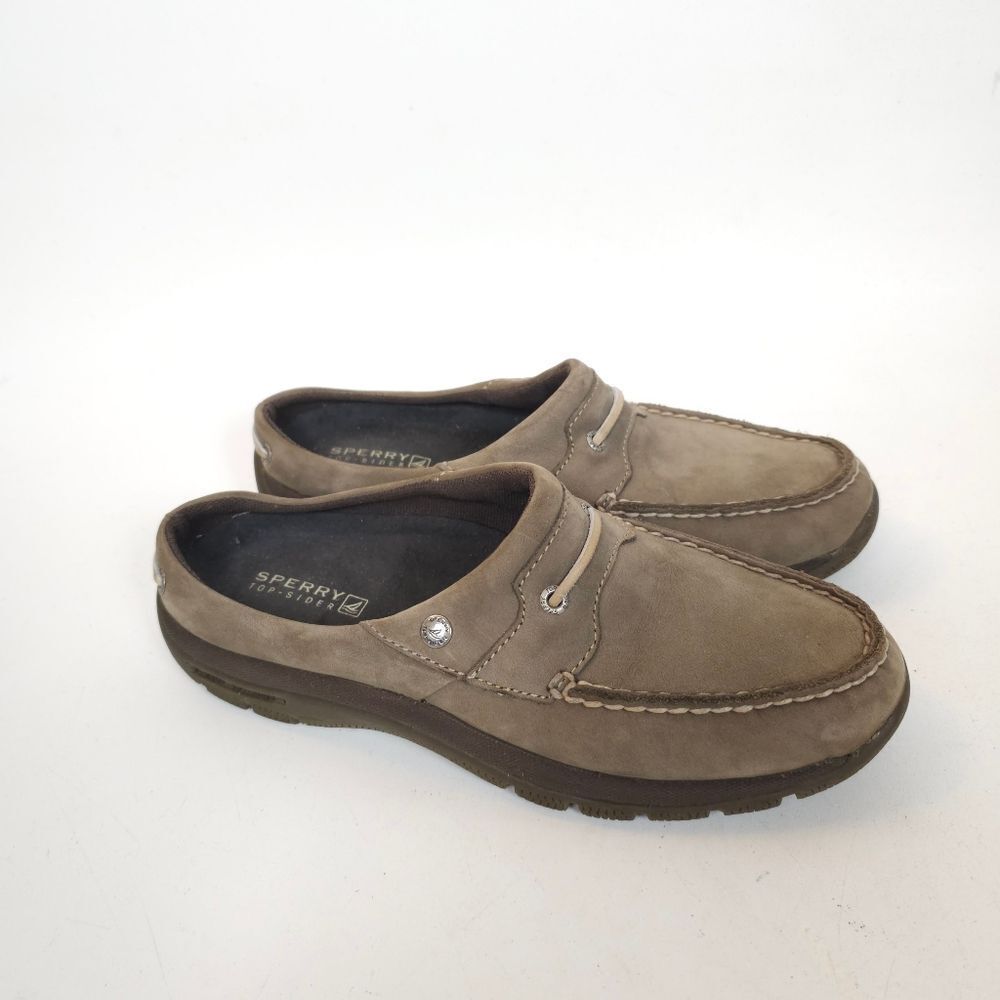 Sperry Top-siders Women Brown Toe Suede Slides Slip-on Mules Shoe Size 7 9388458